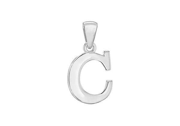 Sterling Silver 10.5mm x 20.3mm '' Initial Pendant
