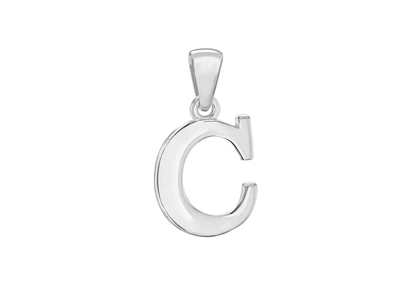 Sterling Silver 10.5mm x 20.3mm '' Initial Pendant