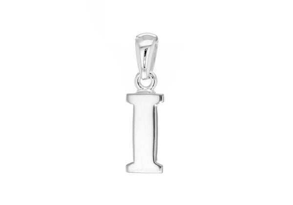 Sterling Silver 5.8mm x 19.8mm 'I' Initial Pendant