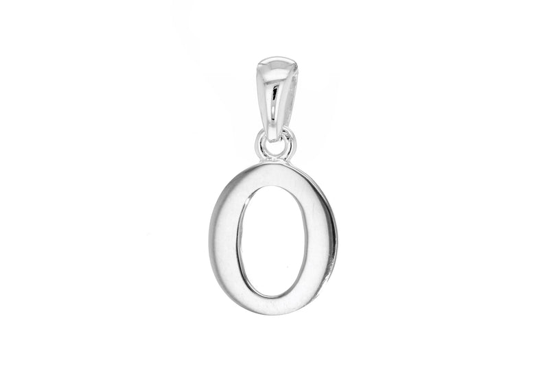 Sterling Silver 11mm x 20.8mm 'O' Initial Pendant