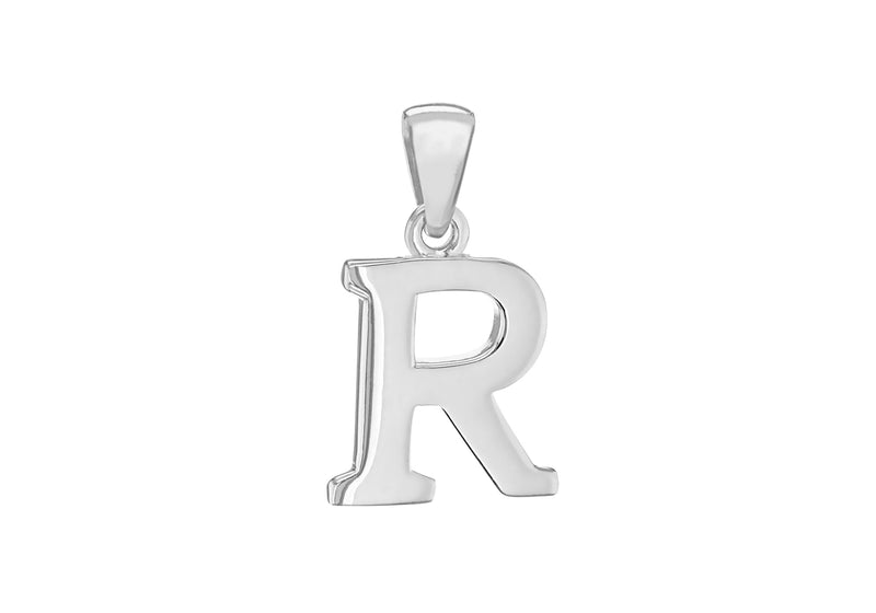 Sterling Silver 11.6mm x 20.5mm 'R' Initial Pendant