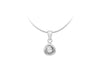 Sterling Silver Zirconia  8mm x 6mm Knot Pendant