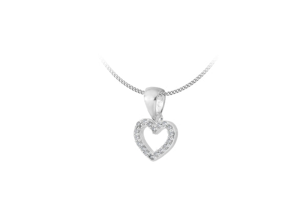 Sterling Silver 0.10ct Diamond Heart Pendant