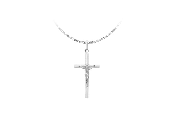 Sterling Silver 15.7mm x 31.7mm Crucifix  Pendant
