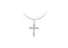 Sterling Silver 4-Zirconia  16mm x 28mm Cross Pendant