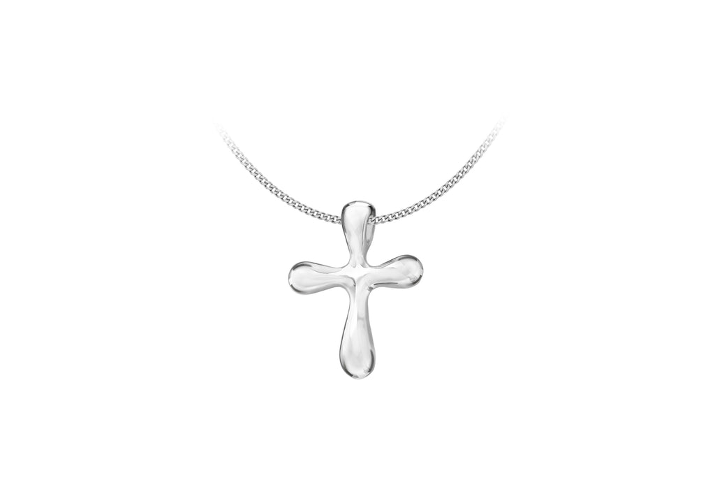 Sterling Silver Rounded Cross Slider Pendant
