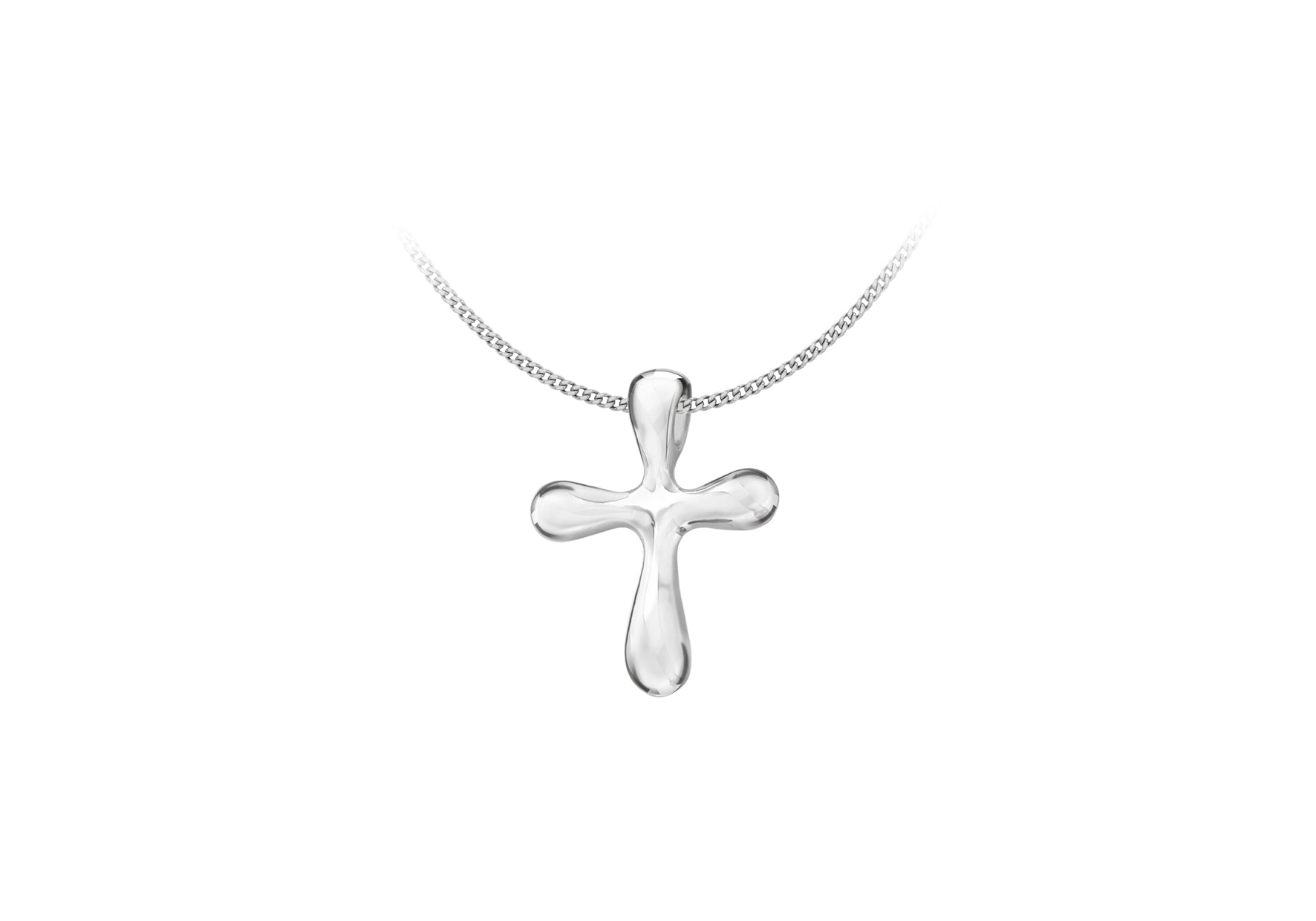 Sterling Silver Rounded Cross Slider Pendant