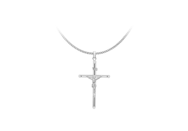 Sterling Silver 40mm x 70mm Crucifix  Pendant