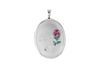 Sterling Silver Etched  'Mum' Rose Oval Locket