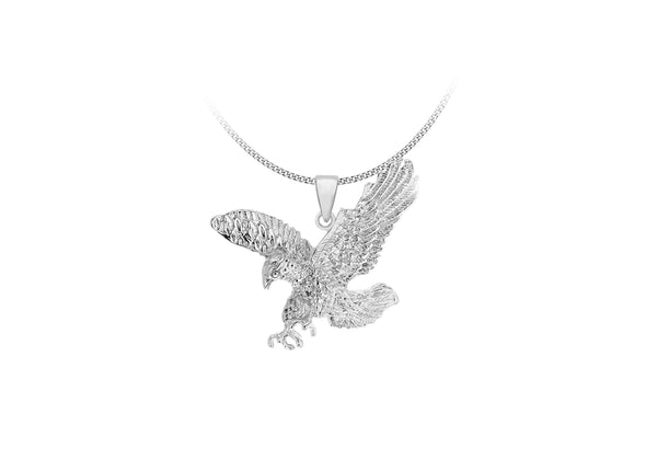Sterling Silver 35.3mm x 28mm Eagle Pendant