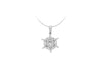 Sterling Silver Rhodium Plated Zirconia  16.4mm x 23.3mm Snowflake Pendant