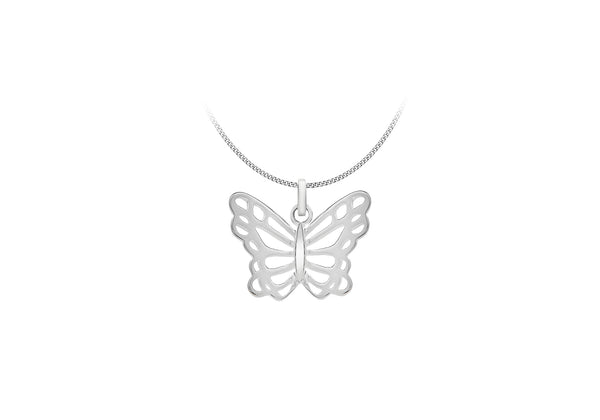 Sterling Silver Cutout Butterfly Pendant