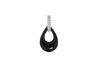 Sterling Silver Rhodium Plated Black Ceramic Zirconia  Teardrop Pendant