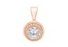 Sterling Silver Rhodium Rose Gold Plated Zirconia Pendant