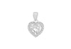 Sterling Silver White Zirconia  Heart Pendant