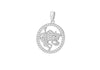 Sterling Silver Rhodium Plated Zirconia  19.3mm x 26.5mm Taurus Horoscop Round Pendant