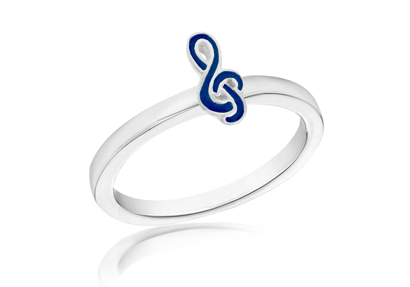 925 Sterling Silver Treble Clef Music Womens Ring (4) - Walmart.com