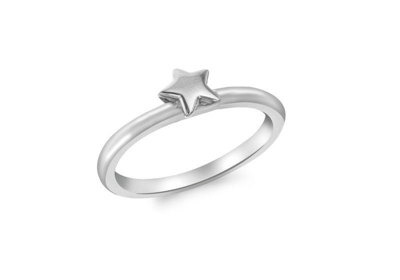 Sterling Silver 5.4mm x 5mm Polished Star Ring