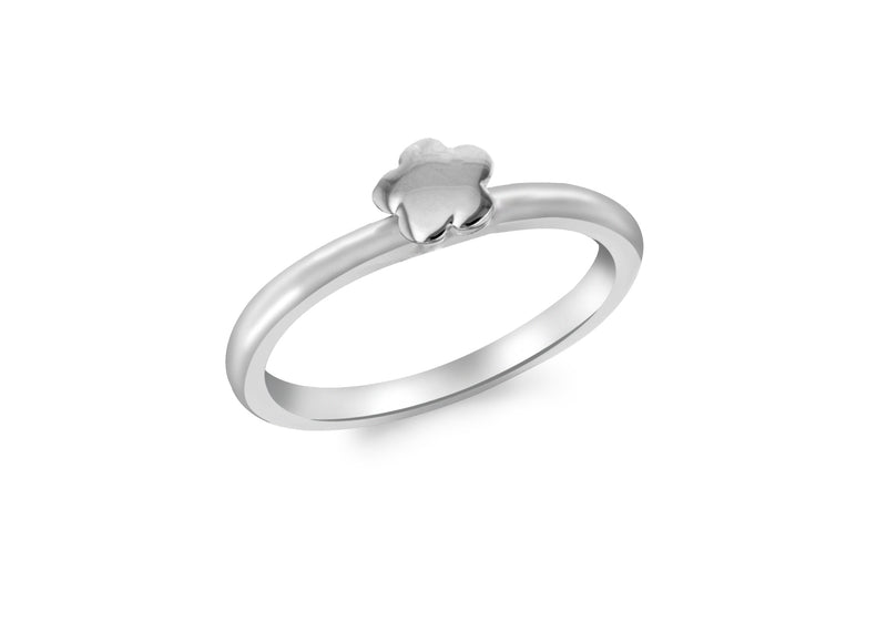 Sterling Silver 5.5mm x 5mm Polished Flower Ring
