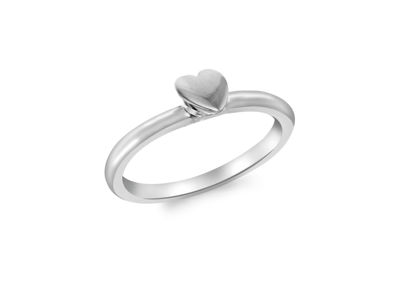 Sterling Silver 4.8mm x 4.6mm Polished Heart Ring