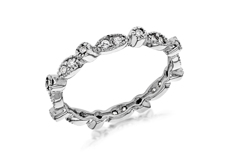SILVER Fancy  Zirconia  BAND S Ring