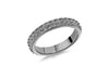 Sterling Silver Black Rhodium Plated 4mm Double-Row-Pyramid Band Stacking Ring