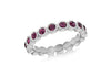 Sterling Silver Rhodium Plated Round Amethyst Crystal 4mm Band Stacking Ring