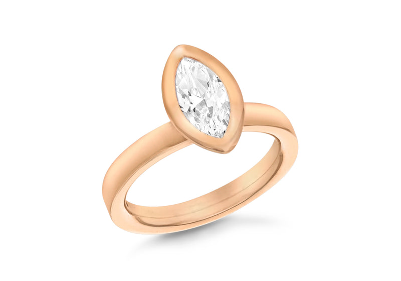 Sterling Silver Rose Gold Plated Elliptic White Crystal Stacking Ring