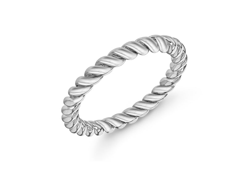 Sterling Silver Oxidised  Twist Stacking Ring