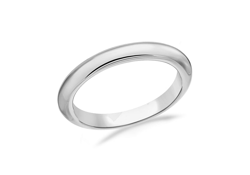 Sterling Silver Rhodium Plated Band Stacking Ring