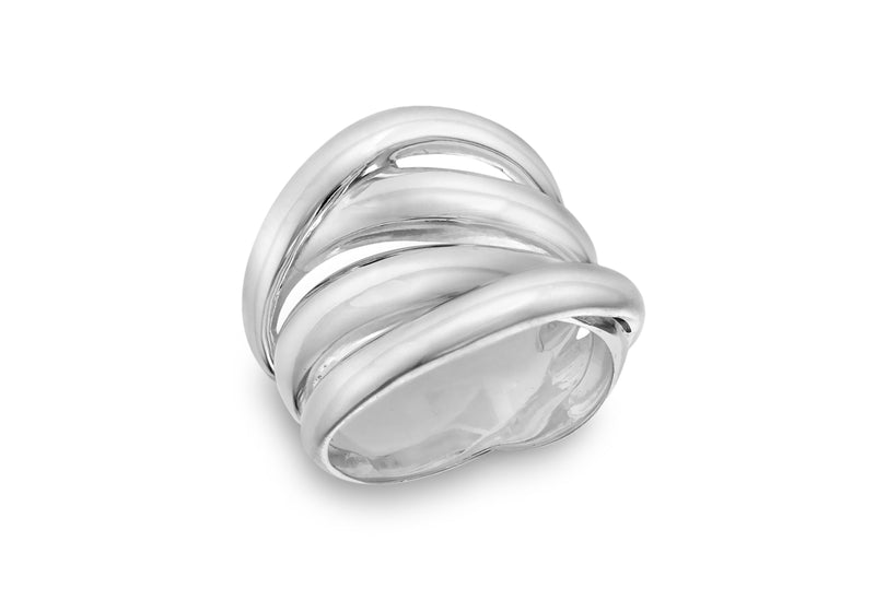 SILVER 4ROW CrossOVER Ring