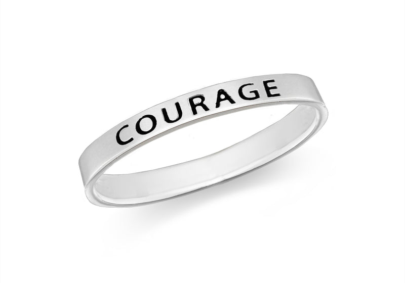 Sterling Silver 'ourage' Message Band Ring