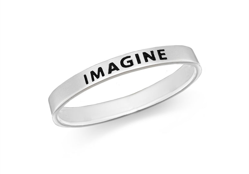 Sterling Silver 'Imagine' Message Band Ring