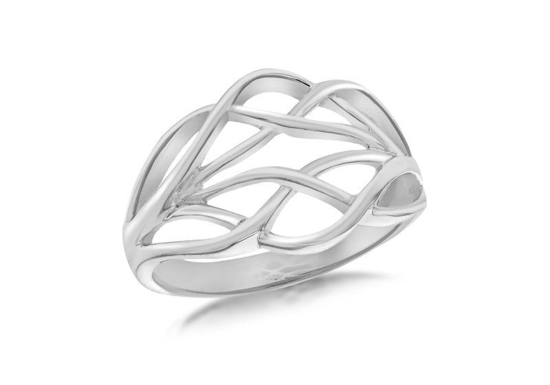 Sterling Silver Interlink Knot Ring 