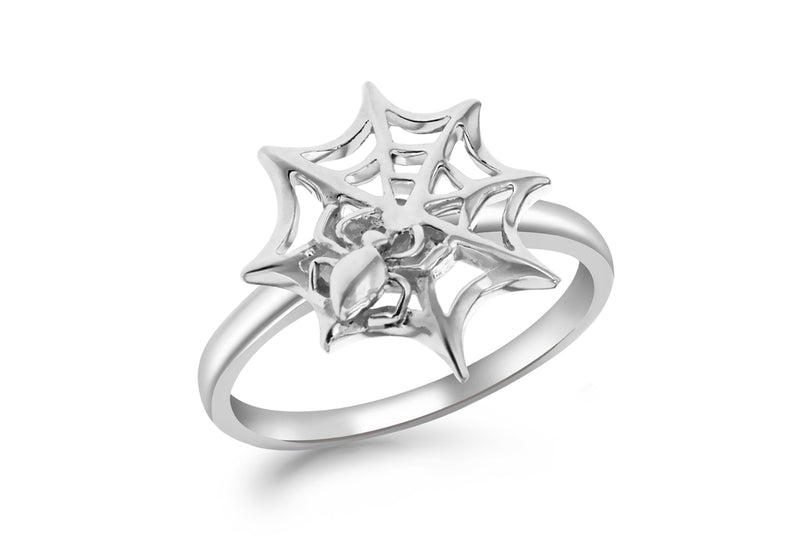 SILVER SPIDER WEB Ring