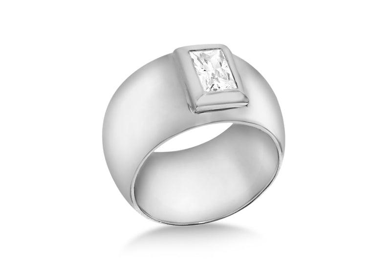 SILVER RS1813-80 Zirconia  BAND Ring