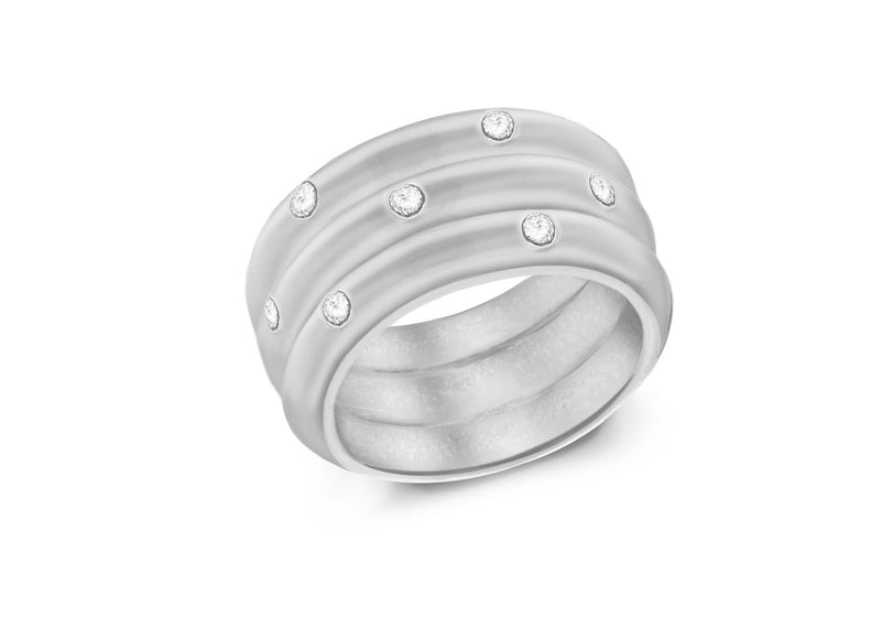 SILVER RS565 7Zirconia  BAND Ring