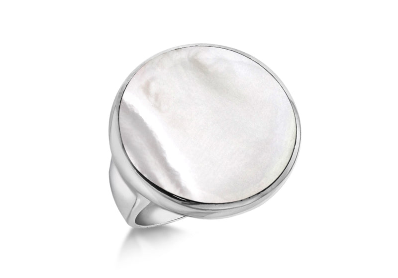 Sterling Silver Round White Stone Set Ring