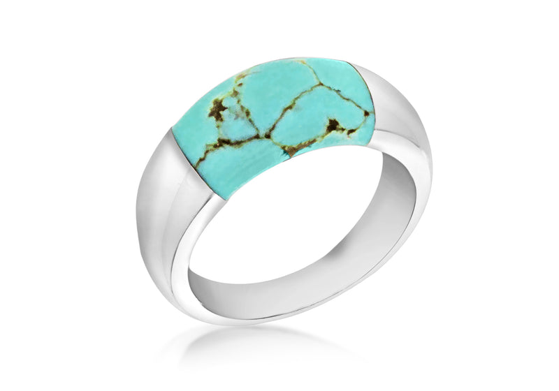 SILVER TURQUOISE SML DOME Ring