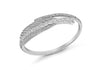 Sterling Silver Oxidised White Zirconia Feather Ring 