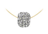 Sterling Silver Gold Plated Crystal Ball Necklace  Pendant
