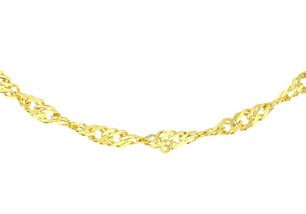 Sterling Silver Gold Plated Twist Curb Necklace  Chain