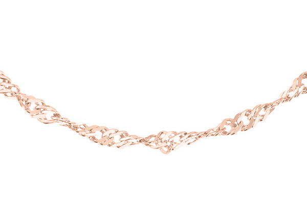 Sterling Silver 1 Miron Rose Gold Plated 1.8mm Twist Curb Chain 76m/30"9