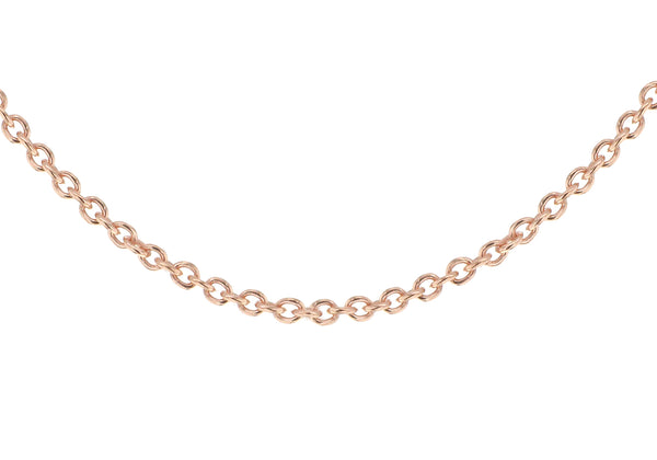 Sterling Silver Rose Gold Plated 1.3mm Trace Chain 46m/18"9