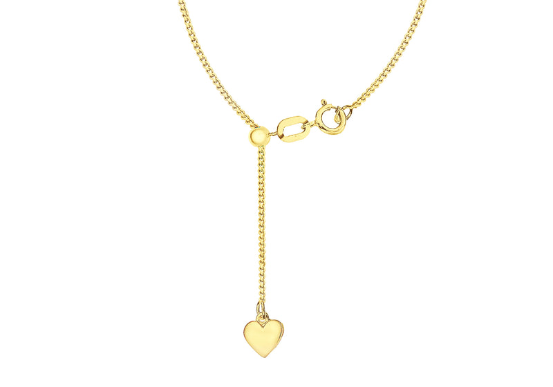 Sterling Silver Gold Plated 25 Heart Curb Chain