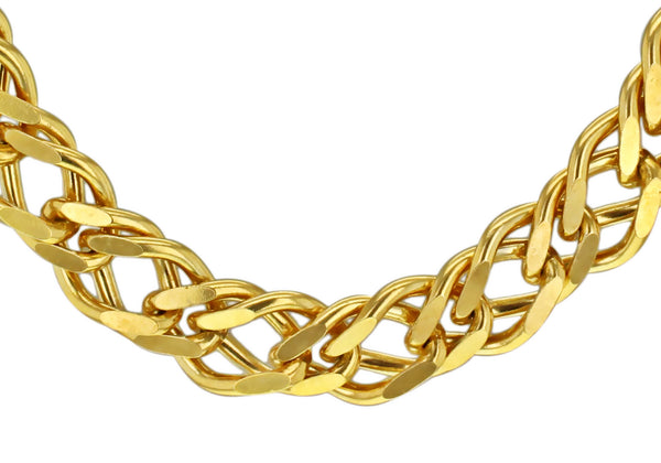 Sterling Silver Gold Plated Double Curb Chain Necklace