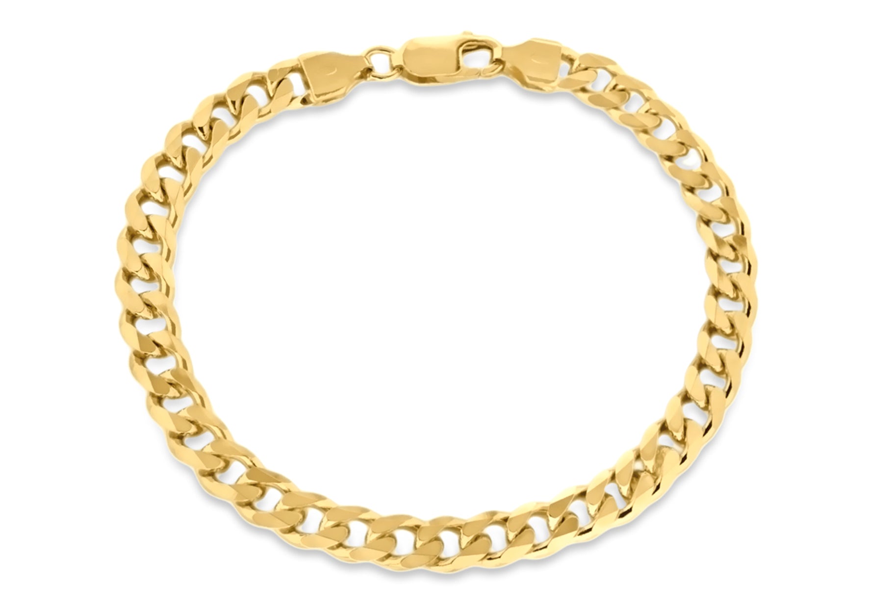 Gold Plated Sterling Silver 165 Curb Chain Bracelet