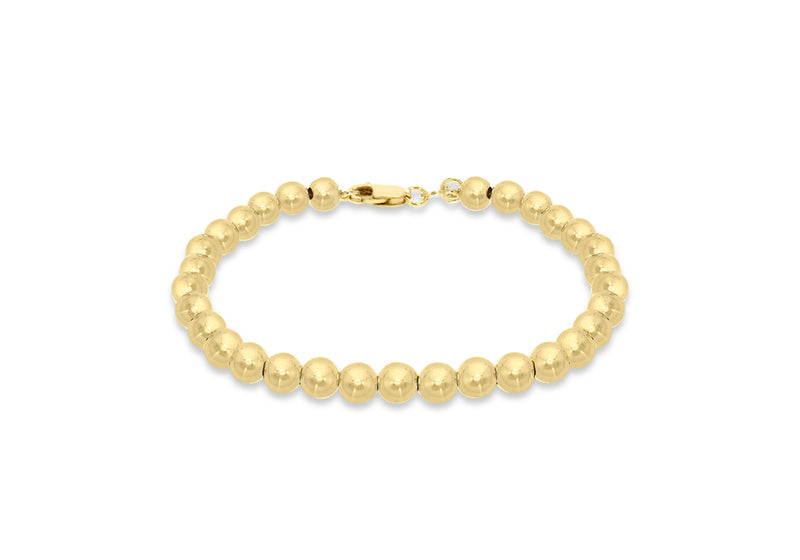 Yellow Gold Plated Sterling Silver Ball Bracelet 