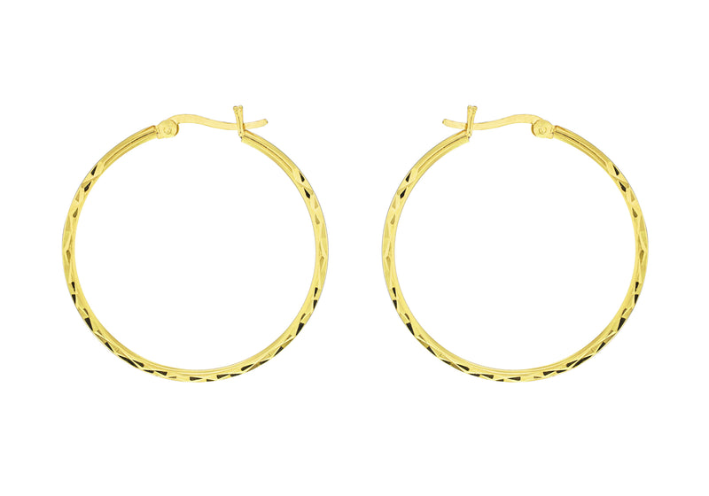 Sterling Silver Gold Plated Hoop Earrings