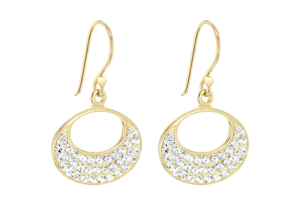 Sterling Silver Gold Plated Crystal Set Opener Earrings